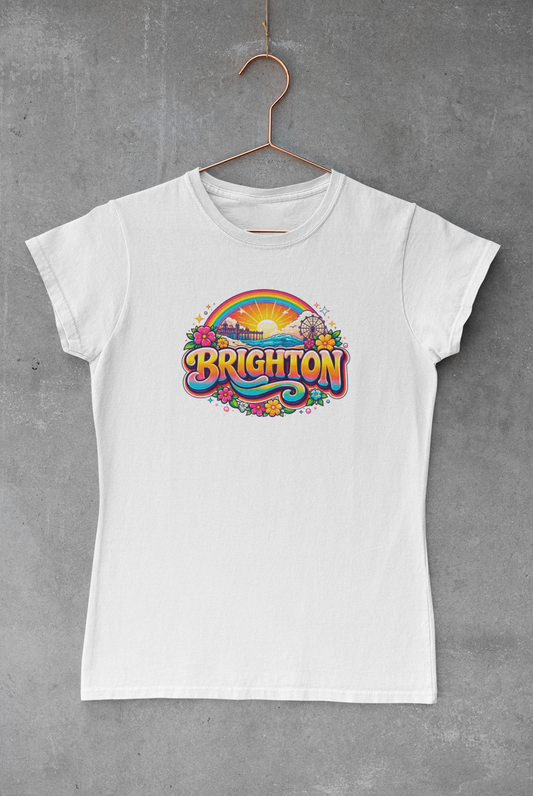 Brighton Beach Sunset Ladies T Shirt