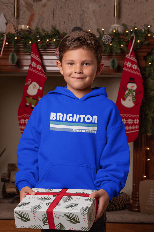 Kids Hoodie 3 Stripe Brighton Logo