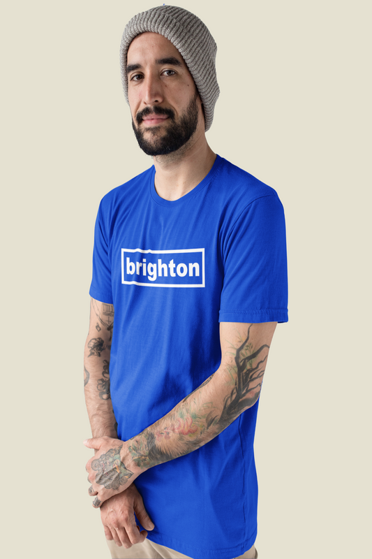 Brighton Rectangle white logo unisex T Shirt